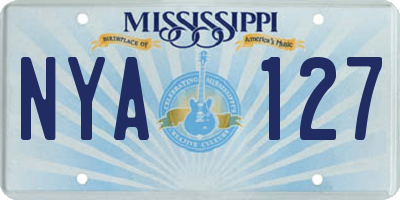 MS license plate NYA127