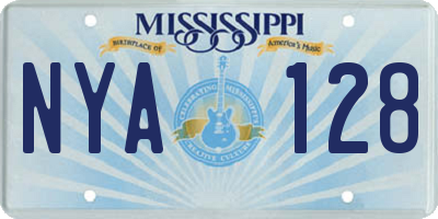 MS license plate NYA128