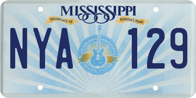 MS license plate NYA129