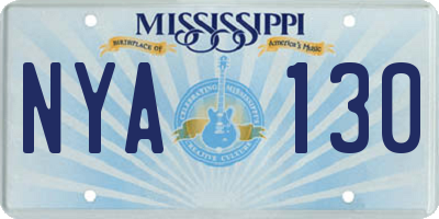 MS license plate NYA130