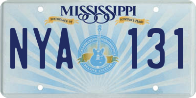 MS license plate NYA131