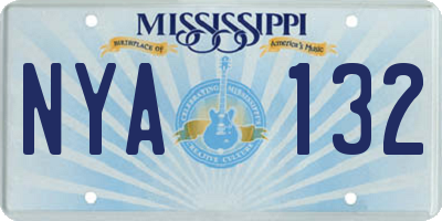 MS license plate NYA132