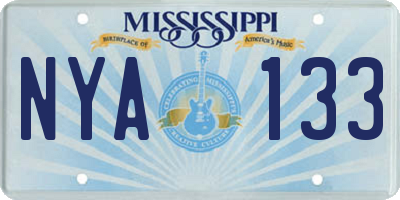 MS license plate NYA133
