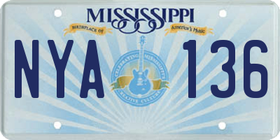 MS license plate NYA136