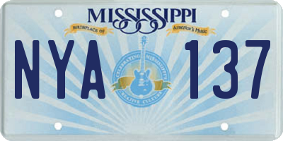 MS license plate NYA137