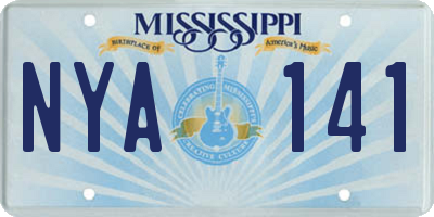 MS license plate NYA141