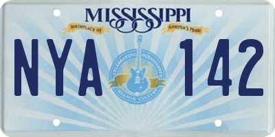 MS license plate NYA142