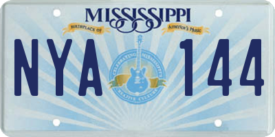 MS license plate NYA144