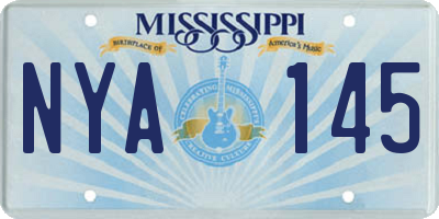 MS license plate NYA145