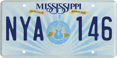MS license plate NYA146