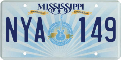 MS license plate NYA149