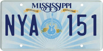 MS license plate NYA151