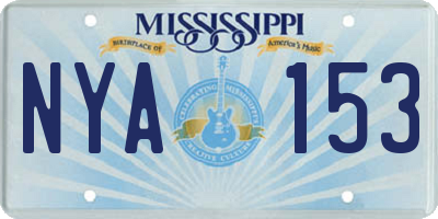 MS license plate NYA153