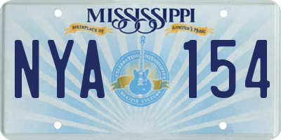 MS license plate NYA154