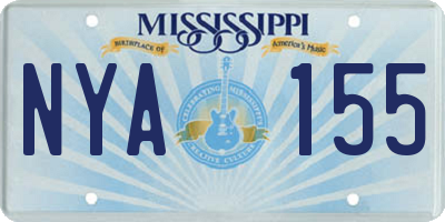 MS license plate NYA155