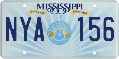 MS license plate NYA156