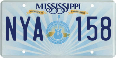 MS license plate NYA158