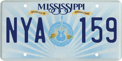 MS license plate NYA159