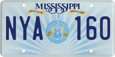 MS license plate NYA160