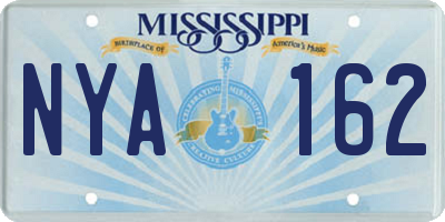 MS license plate NYA162