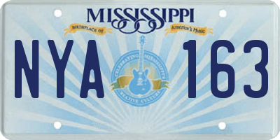 MS license plate NYA163