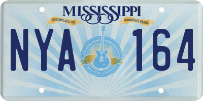 MS license plate NYA164