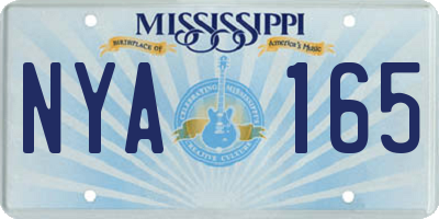 MS license plate NYA165