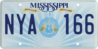 MS license plate NYA166