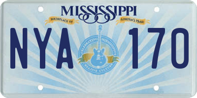 MS license plate NYA170