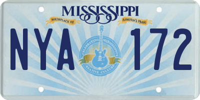 MS license plate NYA172