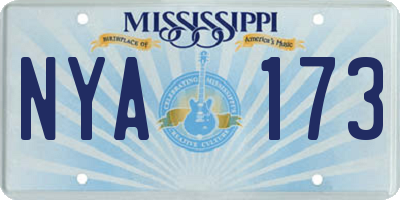 MS license plate NYA173