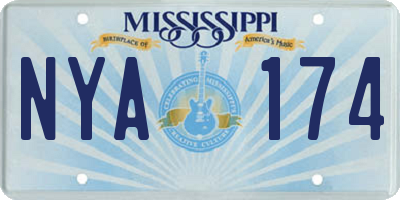 MS license plate NYA174