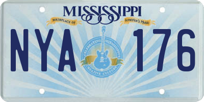 MS license plate NYA176