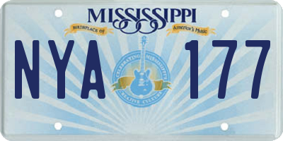 MS license plate NYA177