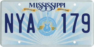 MS license plate NYA179