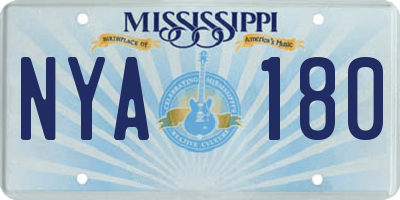 MS license plate NYA180