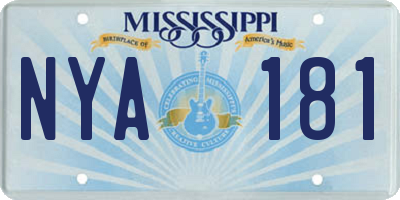 MS license plate NYA181