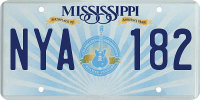 MS license plate NYA182