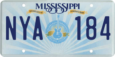 MS license plate NYA184