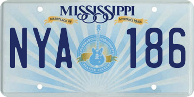 MS license plate NYA186