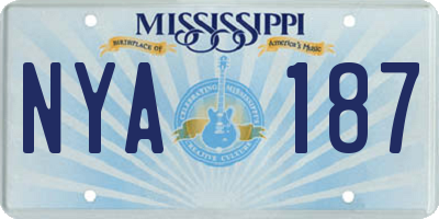 MS license plate NYA187