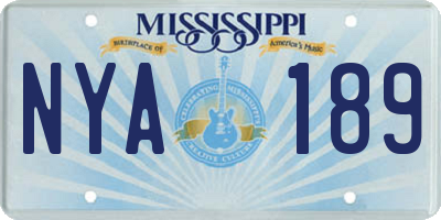 MS license plate NYA189