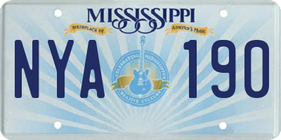 MS license plate NYA190