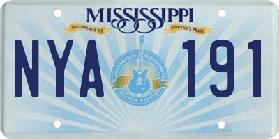 MS license plate NYA191