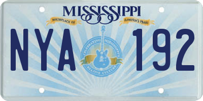 MS license plate NYA192