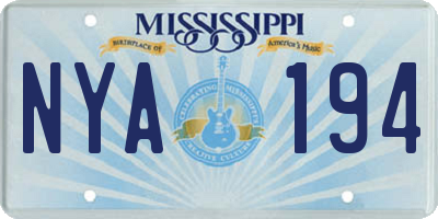 MS license plate NYA194