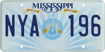 MS license plate NYA196