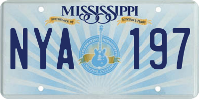 MS license plate NYA197