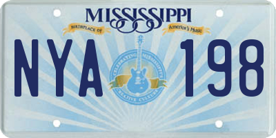 MS license plate NYA198