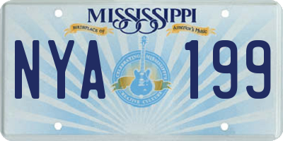 MS license plate NYA199